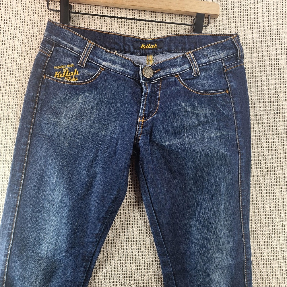 Killah Jeans Womens 28 Blue Dark Wash Skinny Stretch Denim Ankle Zip‎ Low Rise
